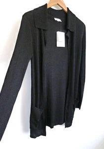 A.L.C. Rib Knit Italian Yarn Long Cardigan Open Front Sweater Jacket S NWT $395 - Picture 1 of 10