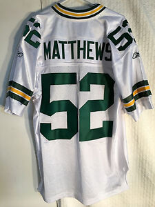 Reebok Authentic NFL Jersey Green Bay Packers Clay Matthews White sz 54