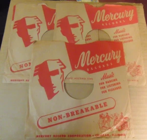 78RPM 3 10" Mercury Original Record Sleeve Hüllen, siehe Fotos von allen Seiten - Bild 1 von 7
