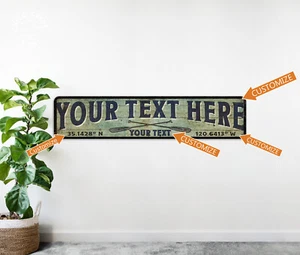 Personalized Beach Hosue Sign River Lake Summer Home Coordinates 104182002088 - Picture 1 of 7