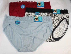 NWT set/3 VANITY FAIR FLATTERING LACE HI CUT 13280 RED SEASIDE MIST LEOPARD 2XL - Picture 1 of 5