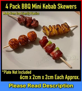 Artificial Prop Product 4 Pack BBQ Mini Kebab Skewers Simulation Takeaway Prop - Picture 1 of 4