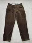 Vintage Polo Ralph Lauren Hose Herren 38x32 Cord Andrew plissiert entspannt braun