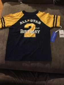 NUEVA Camisa Kidtopia Talla 4T All Star 2º Cumpleaños Bebé Infante Niño Pequeño - Imagen 1 de 4