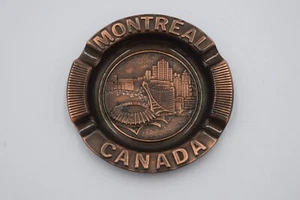 Copper Colored Montreal Metal Ashtray Made in Canada 3.25" Diameter - Picture 1 of 4