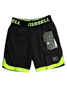Pantalones Cortos Atléticos Russell Boys Medios Negros Dri Power Baloncesto Talla 4/5 - 18 XS-XXL - Imagen 1 de 6