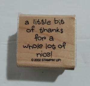 Estampación de sello de goma de madera un poco de gracias por un lote completo de bonito 2002 - Imagen 1 de 4