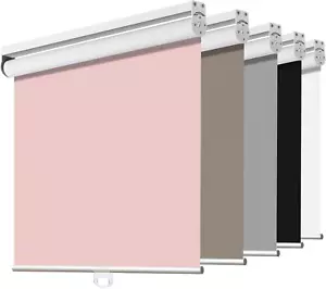 Cordless Roller Shades Blackout Blinds for Windows Room Darkening Rolled up Shad - Picture 1 of 12
