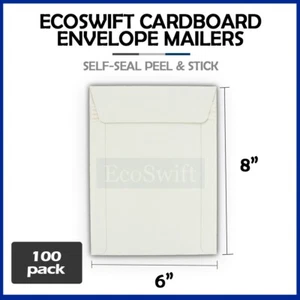 100 - 6"" x 8"" weiß CD/DVD Foto Versand flach Karton Umschlag Versender - Bild 1 von 8