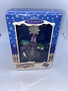 NEU Hallmark Andenken Ornament 2003 Schneemann Land Schneezeit wie die Gegenwart @ - Bild 1 von 8