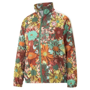 PUMA Liberty X Floral Woven Full Zip Jacket Womens Size S Casual Athletic Outer - Picture 1 of 6