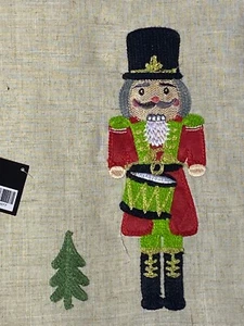 Sleigh Bell Bistro Nutcracker Soldier Placemat (set Of 2) Linen Embroidered - Picture 1 of 8