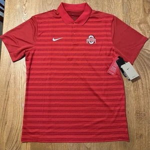 Ohio State Buckeyes Nike Red/White Dri-Fit Official Victory Stripe Field Polo LG - Picture 1 of 8