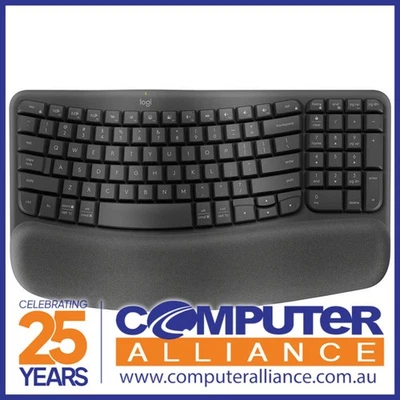 Logitech Wave Keys Wireless Ergonomic Keyboard Graphite 920-012281 - image 1 of 2