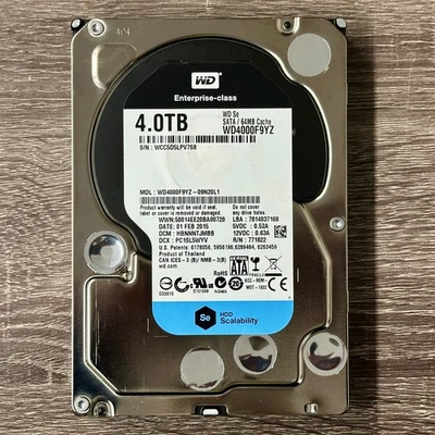 Western Digital SE 4TB Enterprise HDD 3.5" SATA 6 Gb/s 7200RPM  - WD4000F9YZ - Image 1 of 3