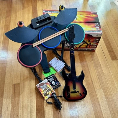 Nintendo Wii Guitar Hero World Tour Complete Band Boxed Drums Guitar Mic Wii U - Image 1 of 4