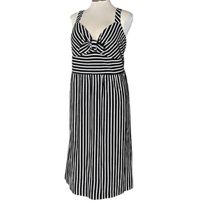 Draper James Blue & White Nautical Stripe Knot Front Sz 2X Dress - Picture 1 of 9