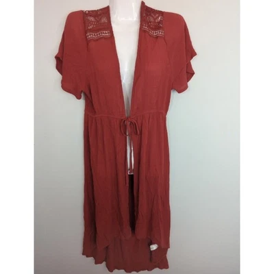 Kimono bohemio naranja quemado alto-bajo delantero casi famoso corbata MEDIANO NUEVO CON ETIQUETAS Foto 1 de 4