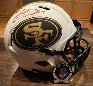 Casco Beckett Fred Warner Autografiado SF 49ers Eclipse Lunar Tamaño Completo - Imagen 1 de 11