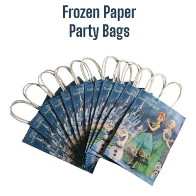 12 bolsas de papel de fiesta de cumpleaños con temática congelada Foto 1 de 2