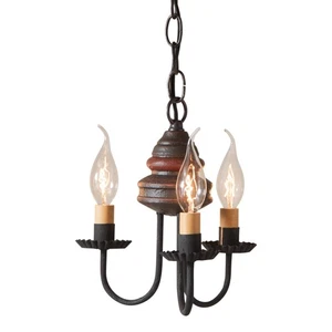 Irvin's Country Tinware Bellview Wood Chandelier in Americana Espresso - Picture 1 of 3