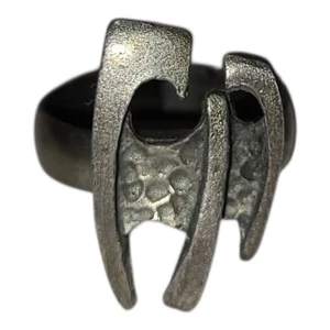 Vintage Sterling Silber Ring verstellbar 7,5 Brutalist Design - Bild 1 von 3