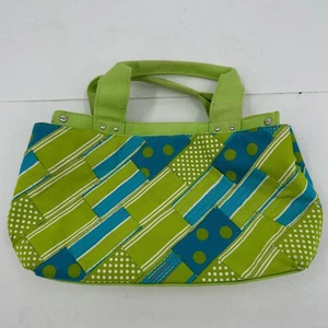 Alexandra Bartlett Damen Handtasche grün blau Patchwork Retro - Bild 1 von 9