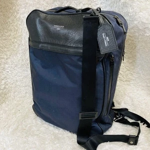 3Way SHIPS Business Bag Black Leather Backpack Tote Shoulder - Picture 1 of 16