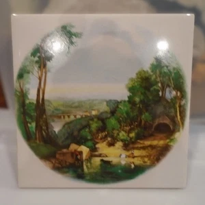eine Hyalyn Keramikfliese mit klassischer Landschaftsszene 6 Zoll - Bild 1 von 14