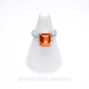 Vintage Silver Ring with a Citrine Setting and MM 'TGGC' (UK Size N½) - Picture 1 of 6