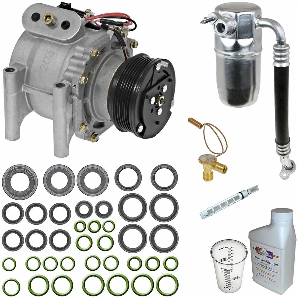 Omega AC Compressor w/ A/C Repair Kit For Chevy Trailblazer EXT GMC Envoy - Image 1 of 1
