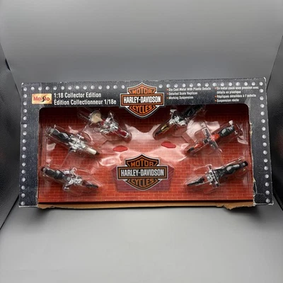 Vintage 2002 Maisto Harley-Davidson 1:18 6 Motorcycle Collection #2 Set Diecast - Image 1 of 4