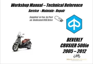 Piaggio Beverley Cruiser 500ie Service Repair Workshop Manual USB 2005 - 2012 - Picture 1 of 11