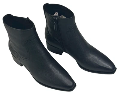 COLE HAAN Naia Black Leather Ankle Boots Womens Size 7B Side Zip New $200 B - Image 1 of 4