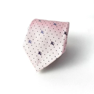 Burberry Pink Silk Dot Logo Tie 156cm Used Excellent Condition - Image 1 of 4