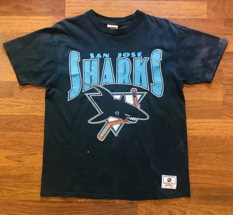 VTG 90s San Jose Sharks NHL Logo Hockey Nutmeg Mills USA Single Stitch Shirt L Cover