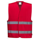 Portwest Men's lona Vest Safety Waistcoat Reflective Colour Workwear Lightweight