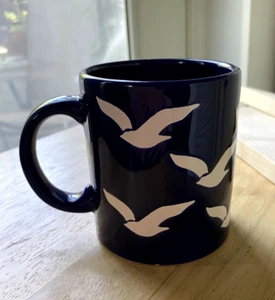 Waechtersbach Spain Ceramic Coffee Mug Cobalt Navy Blue White Seagull Tea Mug - Picture 1 of 8