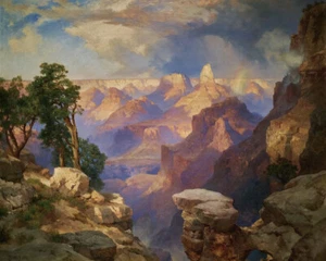 Grand Canyon mit Regenbogen von Thomas Moran Museum Giclée-Kunstdruck kostenloser Versand - Bild 1 von 3