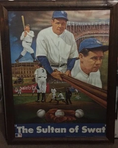 1988 SPORTS IMPRESSIONS BABE RUTH "THE SULTAN OF SWAT" 16x20 FRAMED - Picture 1 of 3