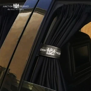 Junction Produce Silver Stitchwork Leather Straps Car Curtains Shade Valance 50M - Picture 1 of 12