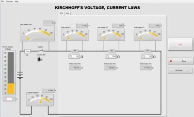 Kirchhoff's Current Voltage Laws Simulator Software to do practical exercises - Image 1 of 4