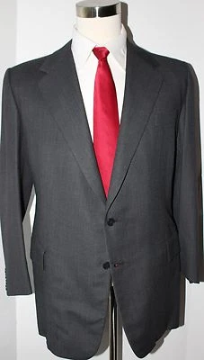 William Fioravanti Bespoke Gray Two Button Side Vented Suit 45 Regular 41 31 45R - Image 1 of 4