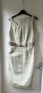 LK Bennett Womens Mint Green Short Sleeve Silk Blend Occasions Dress Size 12 UK - Picture 1 of 20