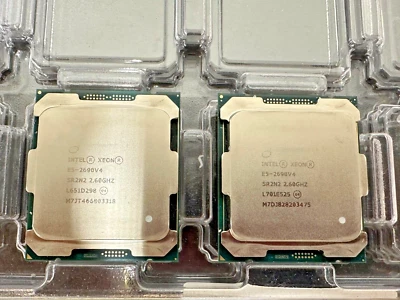 LOT OF 2  Pair Intel Xeon E5-2690v4 2.6Ghz 14-Core 135W 35MB LGA2011-3 CPU SR2N2 - Image 1 of 2