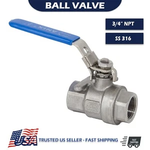 3/4" Ball Valve Seal Weld 2000 WOG Threaded FNPT Stainless Steel 316 FULL PORT - Picture 1 of 3