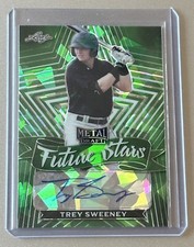 Leaf Metal Draft Future Stars Trey Sweeney Green Cracked Ice Auto /4 Dodgers