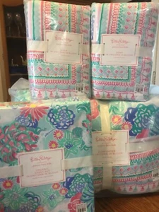 Pottery Barn Kids Lilly Pulitzer Unicorns in bloom FULL QUEEN comforter-2 shams+ - Picture 1 of 4