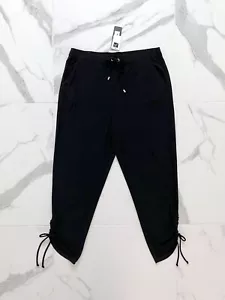 NWT! NEW! JOSEPH RIBKOFF Plus Size 16 Black Casual Jogging Pockets Sport Pants - Picture 1 of 10