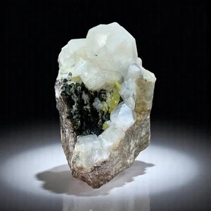 Magnificent Sphene var Titanite with Calcite & mica - Picture 1 of 9